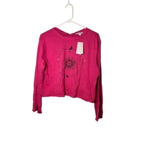 Frayed Jeans NEW Shirt Raspberry Rose‎ Medium